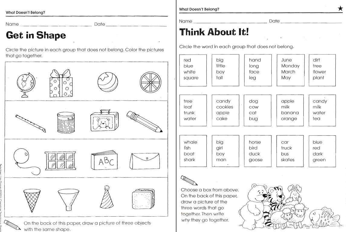 What Doesn't Belong Worksheets | LoveToTeach.org