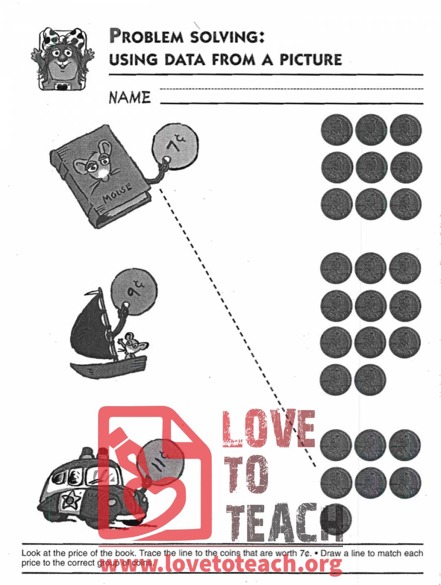 Penny Matching Worksheet LoveToTeach