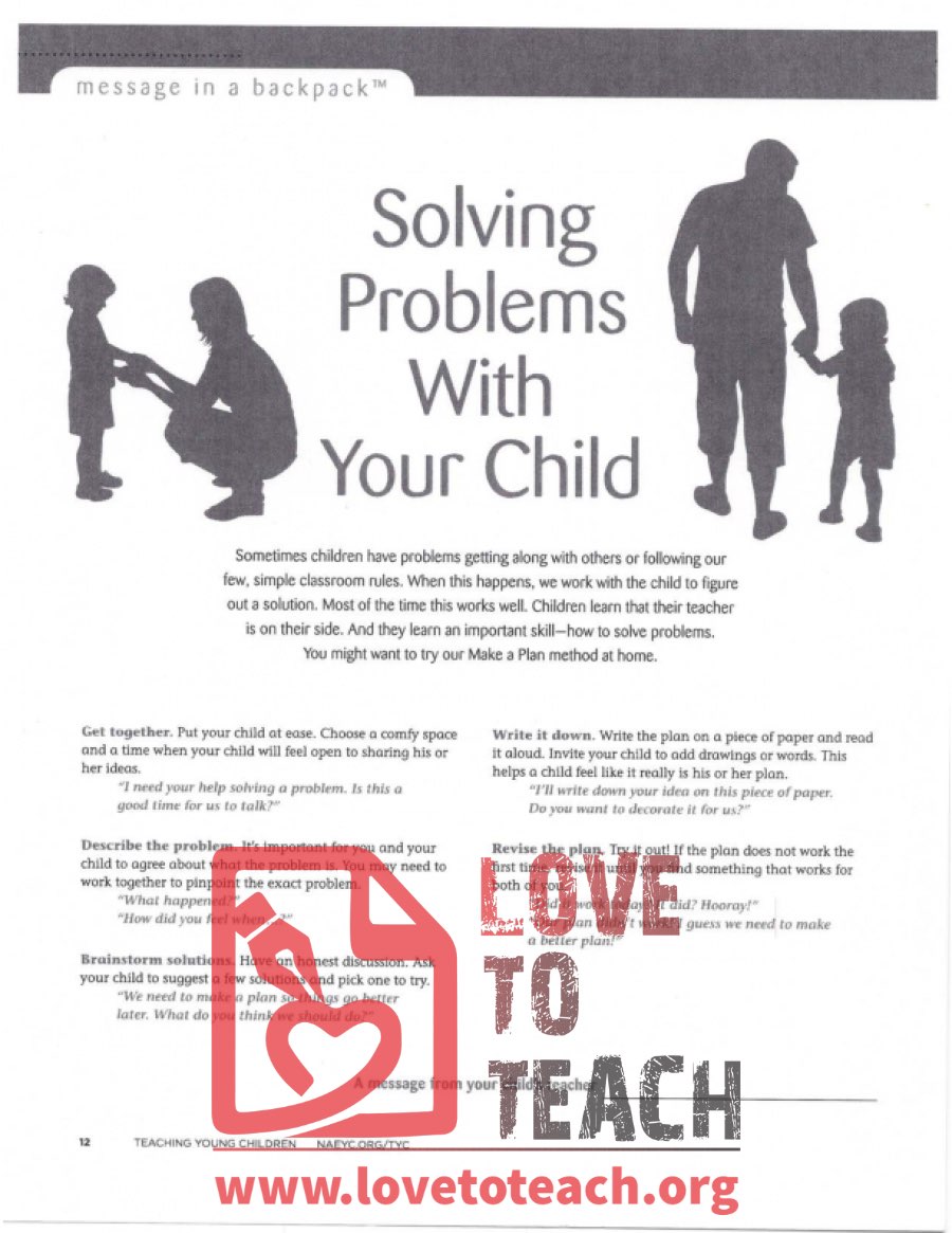 Solving Problems with your Child