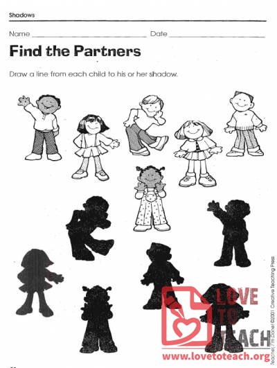 Shadow Matching Worksheets | LoveToTeach.org | Free Printable Worksheets