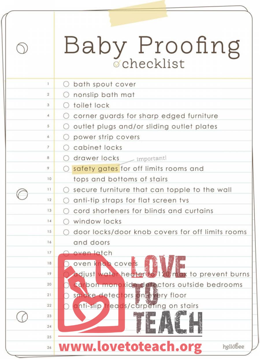 Baby Proofing Checklist - C.R.A.F.T.