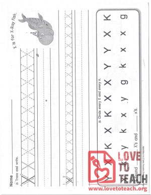 X - Letter Formation Practice Pages