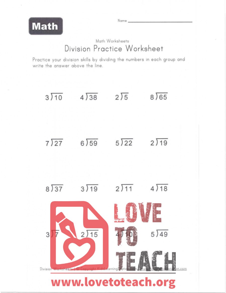 division practice worksheet with remainder a with answers lovetoteach org
