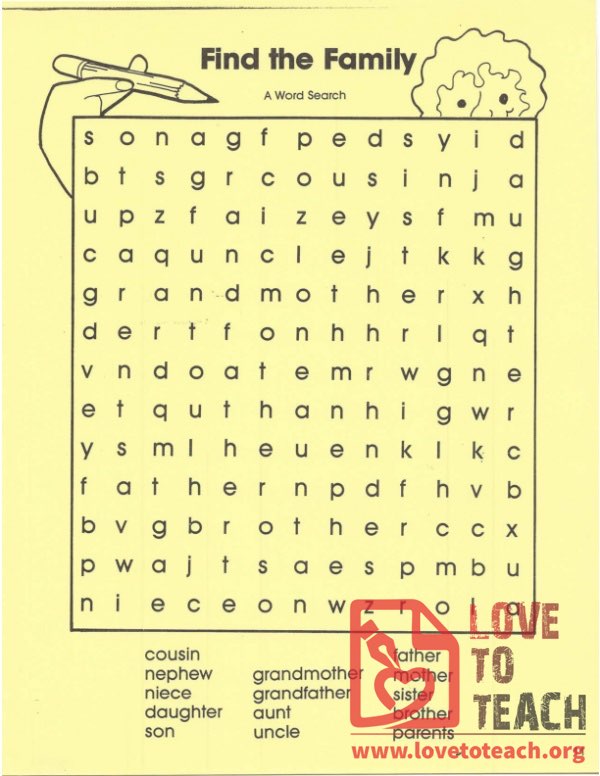 Free Free 227 Family Word Search Svg SVG PNG EPS DXF File