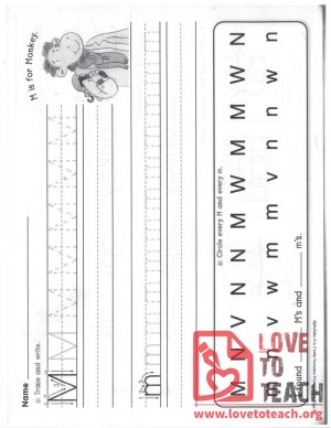 M - Letter Formation Practice Pages