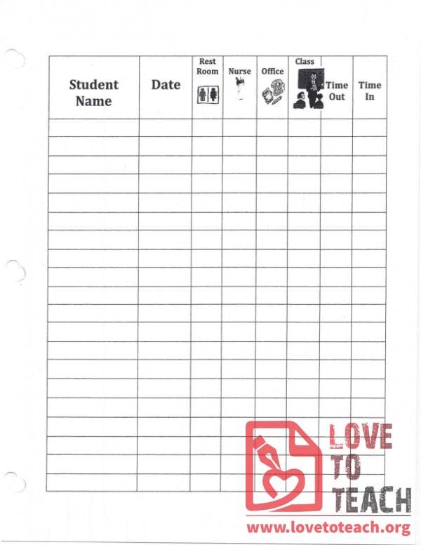 Student Log Nurse Bathroom Office Lovetoteach Org