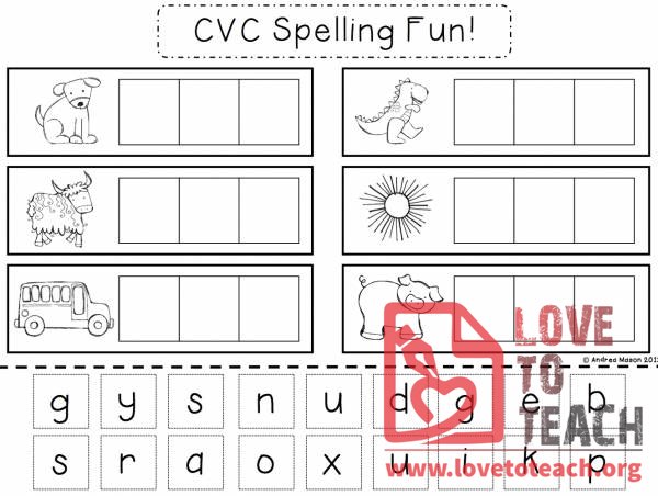 CVC Spelling Fun | LoveToTeach.org