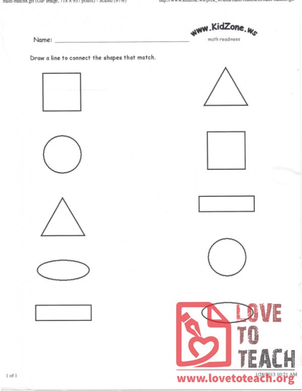 Matching Shapes | LoveToTeach.org